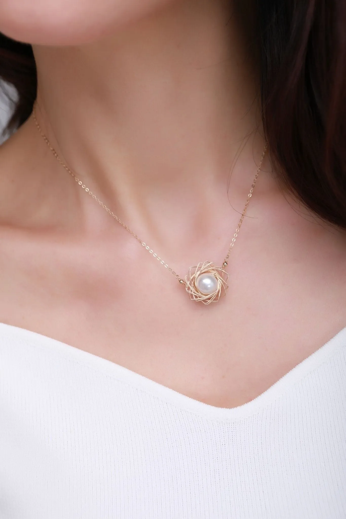 Classic Filigree Series Starburst Pearl Pendant Necklace