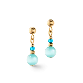 Coeur De Lion Candy Spheres Gold and Turquoise Earrings