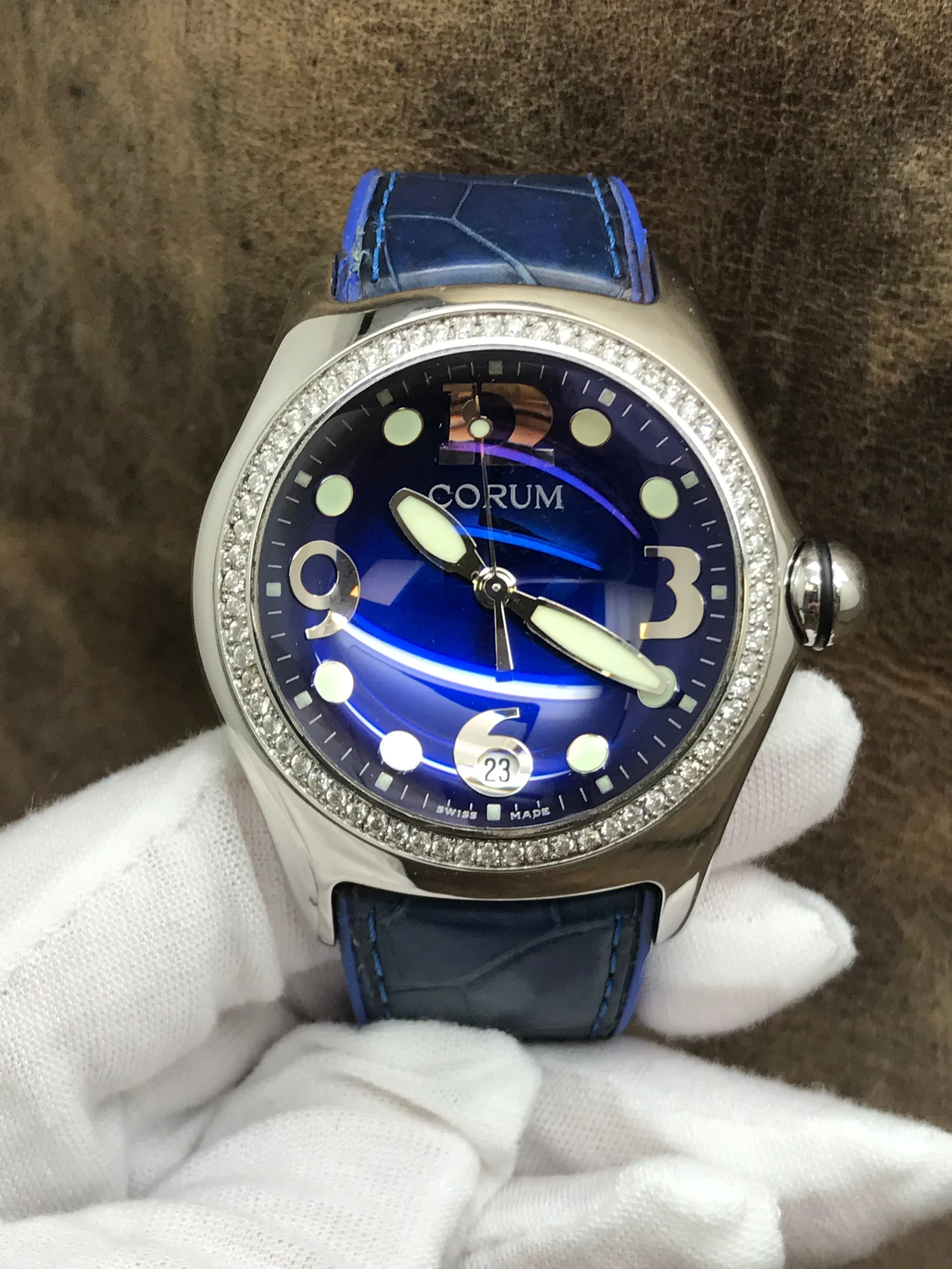 Corum Bubble 163.150.20 Blue Dial Quartz Men's Watch