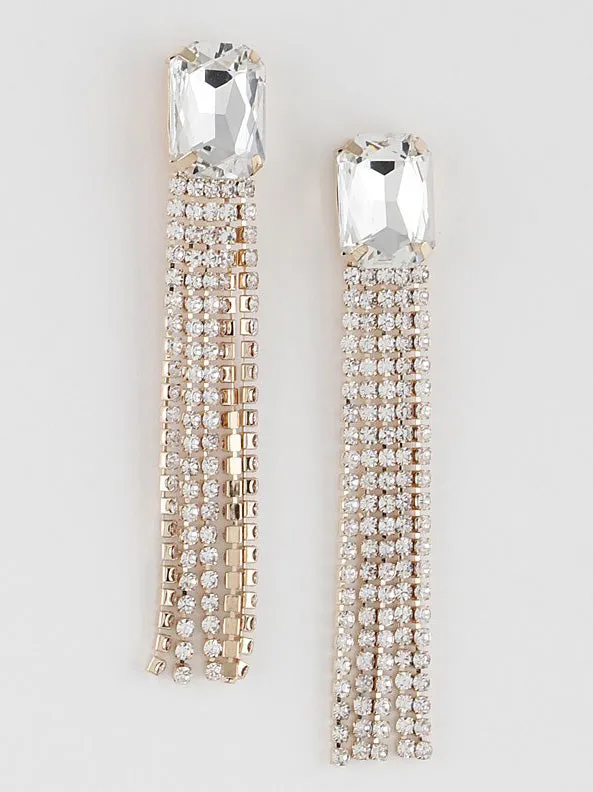 Crystal Curtain Drop Earrings