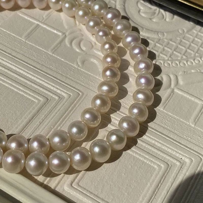 Crystallized Toggle Clasp Freshwater Pearl Strand