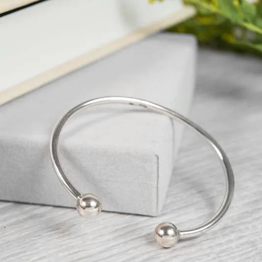 Curzon Sterling Silver Torque Bangle