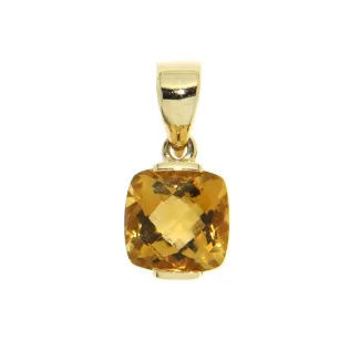 Cushion Citrine Necklace