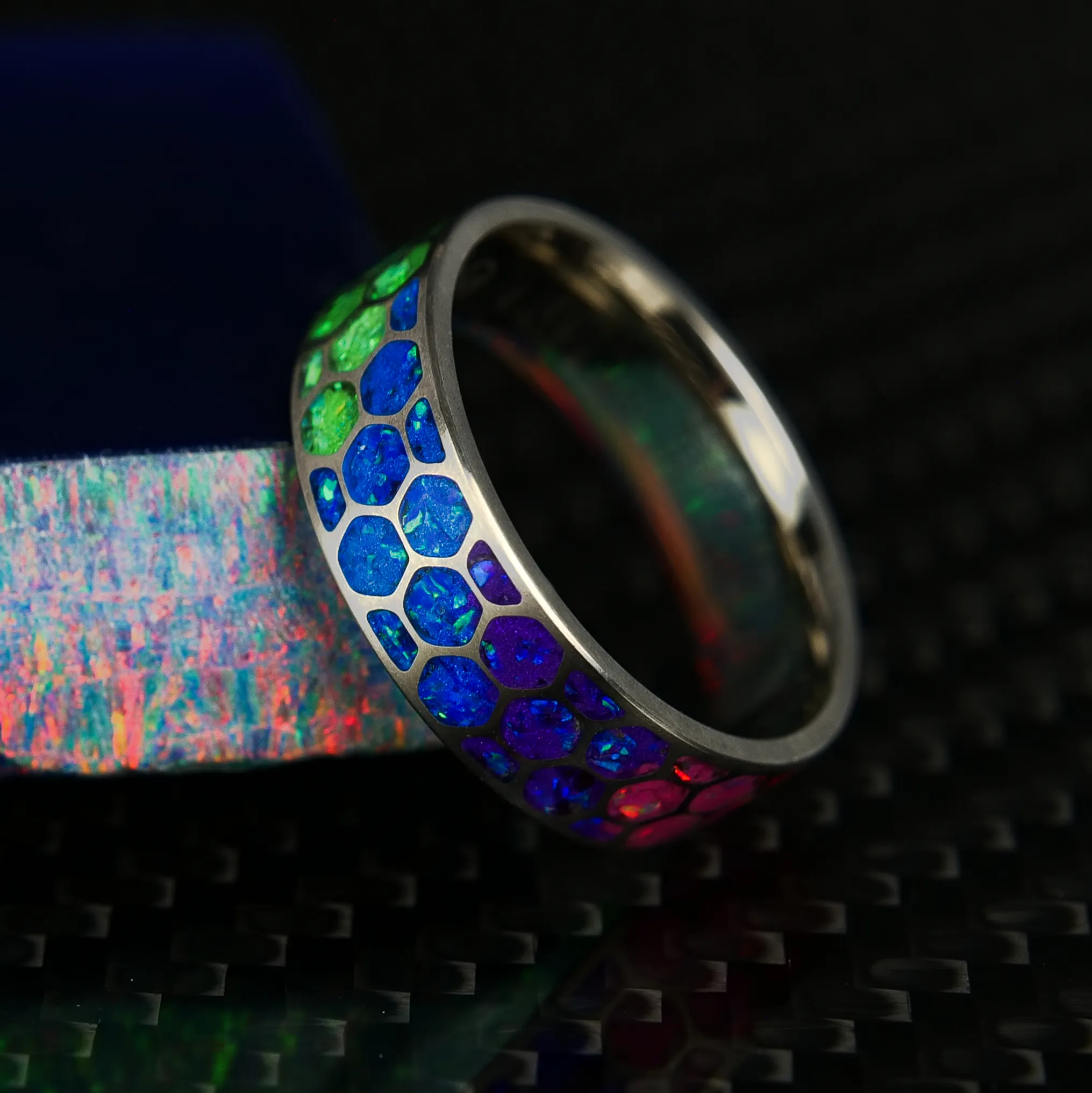 Custom Opal Gradient Glowstone Ring