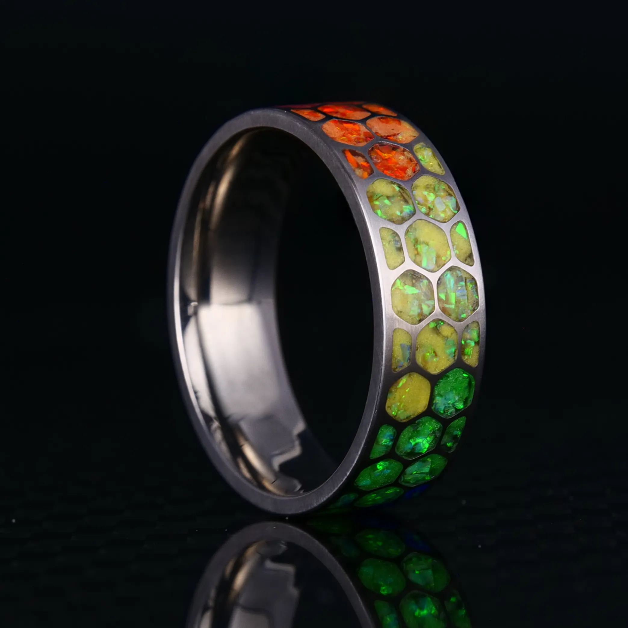 Custom Opal Gradient Glowstone Ring