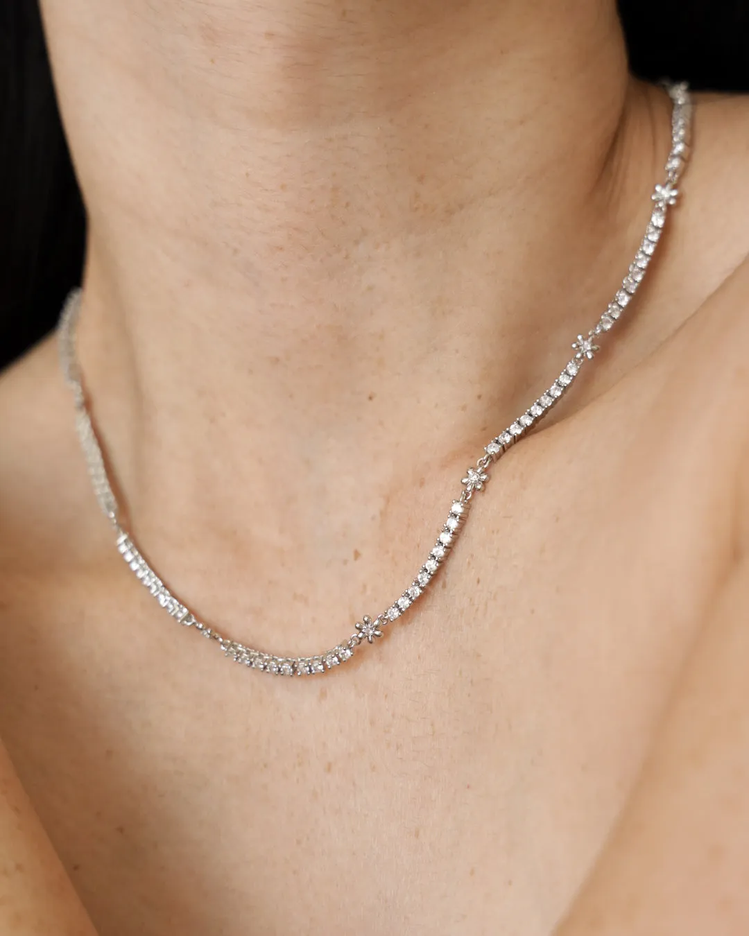 Daisy Ballier Chain Necklace- Silver