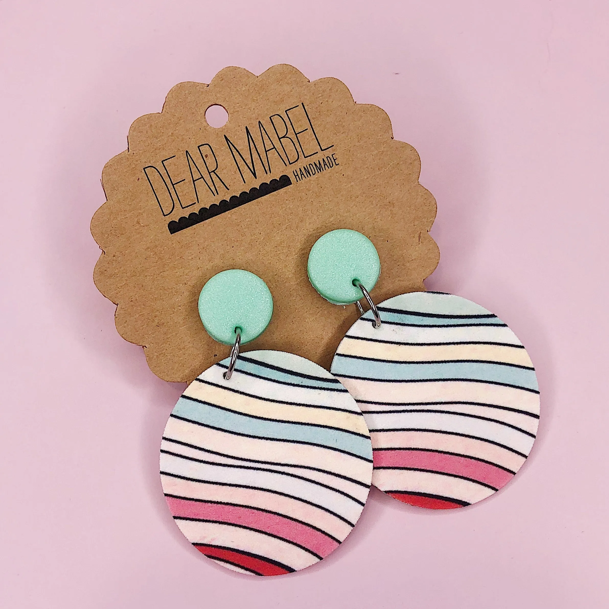 Dear Mabel Handmade - Bright Stripe Earrings*