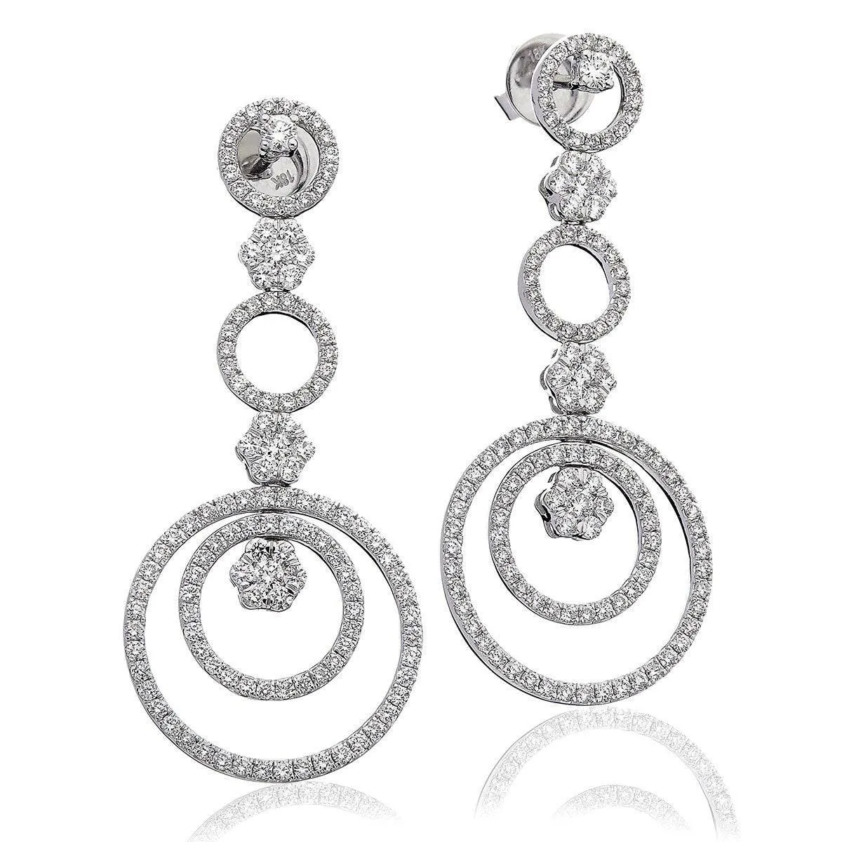 DIAMOND FANCY DROP EARRINGS IN 18K WHITE GOLD