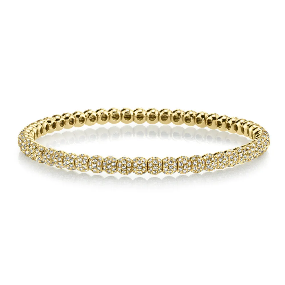 DIAMOND PAVE BALL STRETCH BRACELET