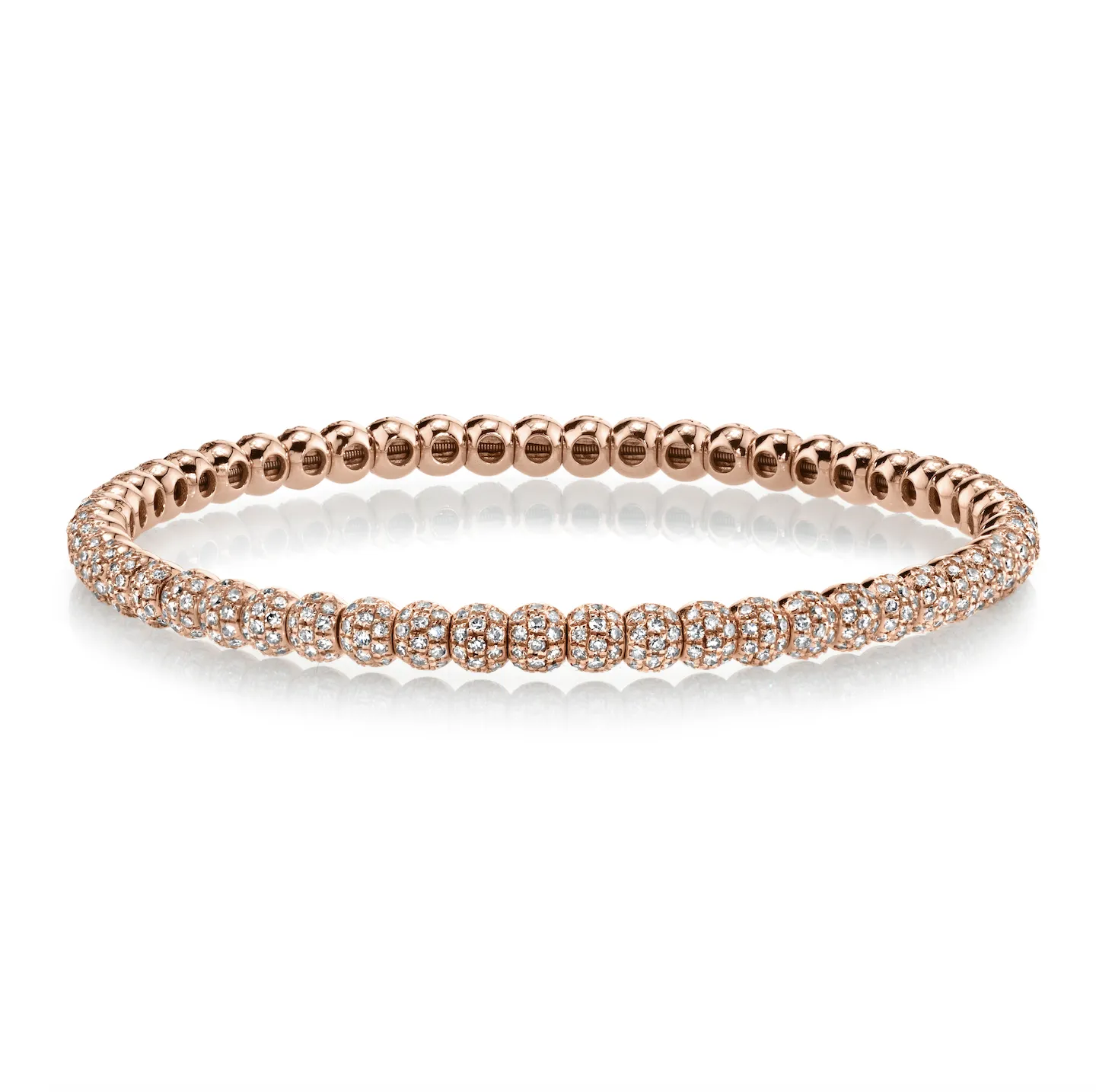 DIAMOND PAVE BALL STRETCH BRACELET