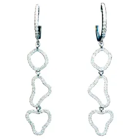 DIAMOND with 18 Karat White Gold Pave Dangle Earrings