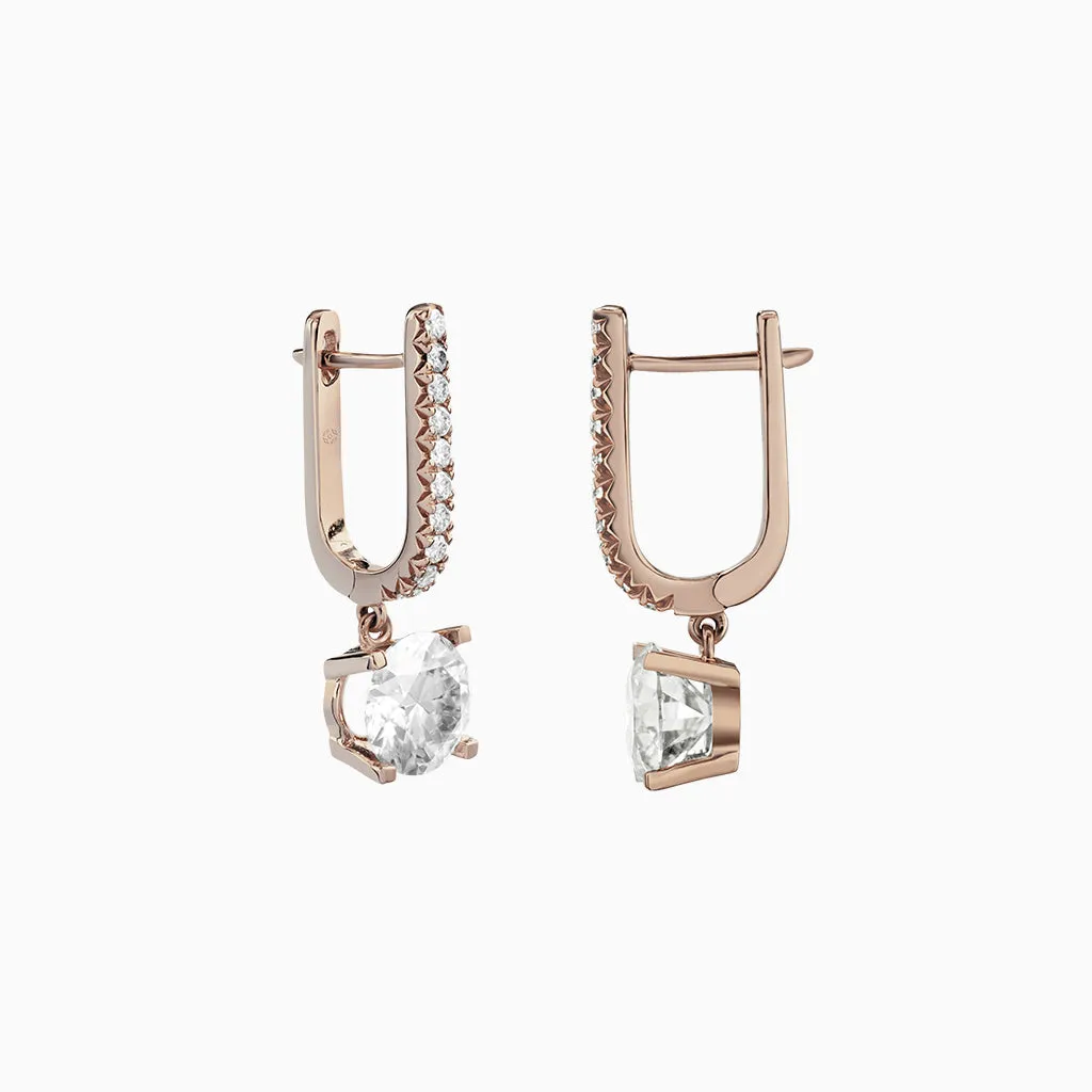 Diamond2 Solitaire Claw Set Drop Earrings