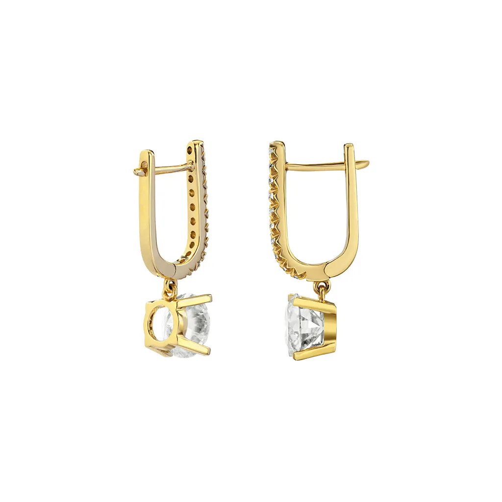 Diamond2 Solitaire Claw Set Drop Earrings