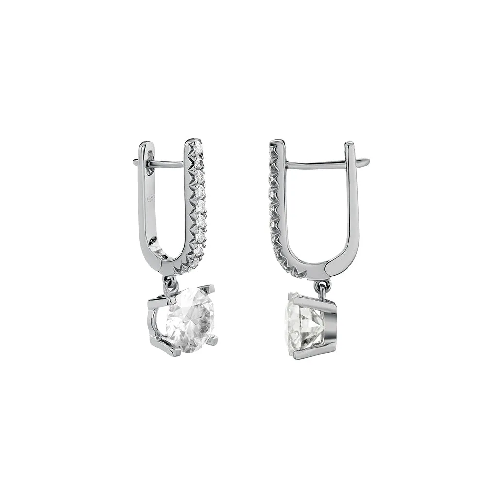 Diamond2 Solitaire Claw Set Drop Earrings