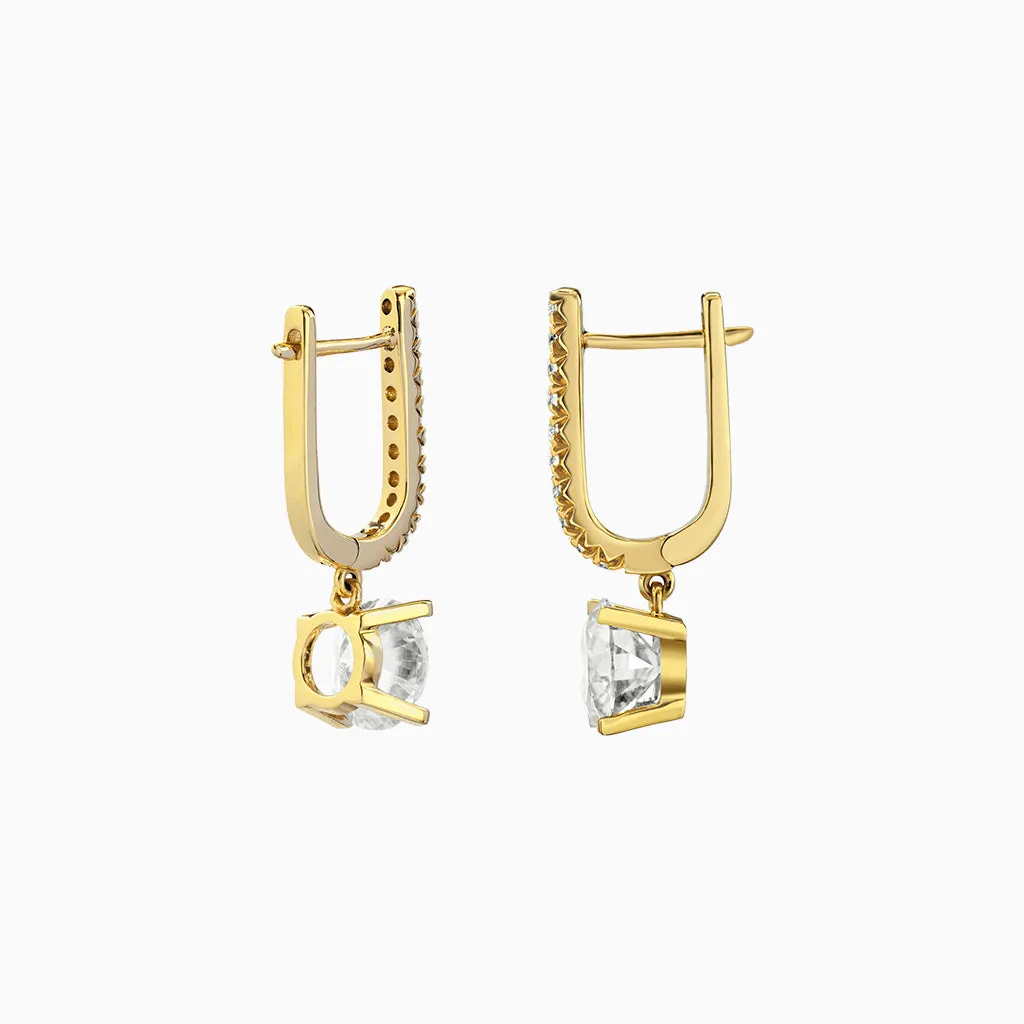 Diamond2 Solitaire Claw Set Drop Earrings