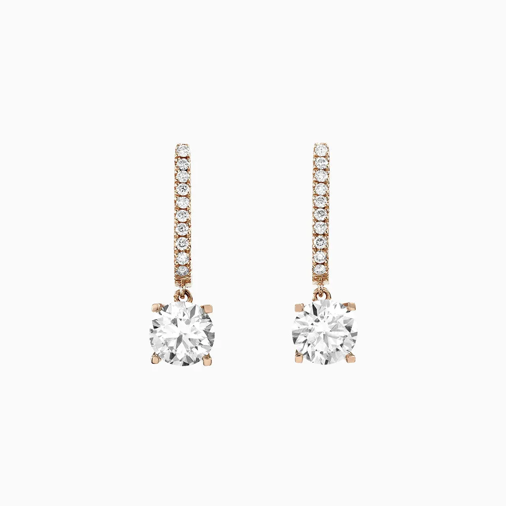 Diamond2 Solitaire Claw Set Drop Earrings