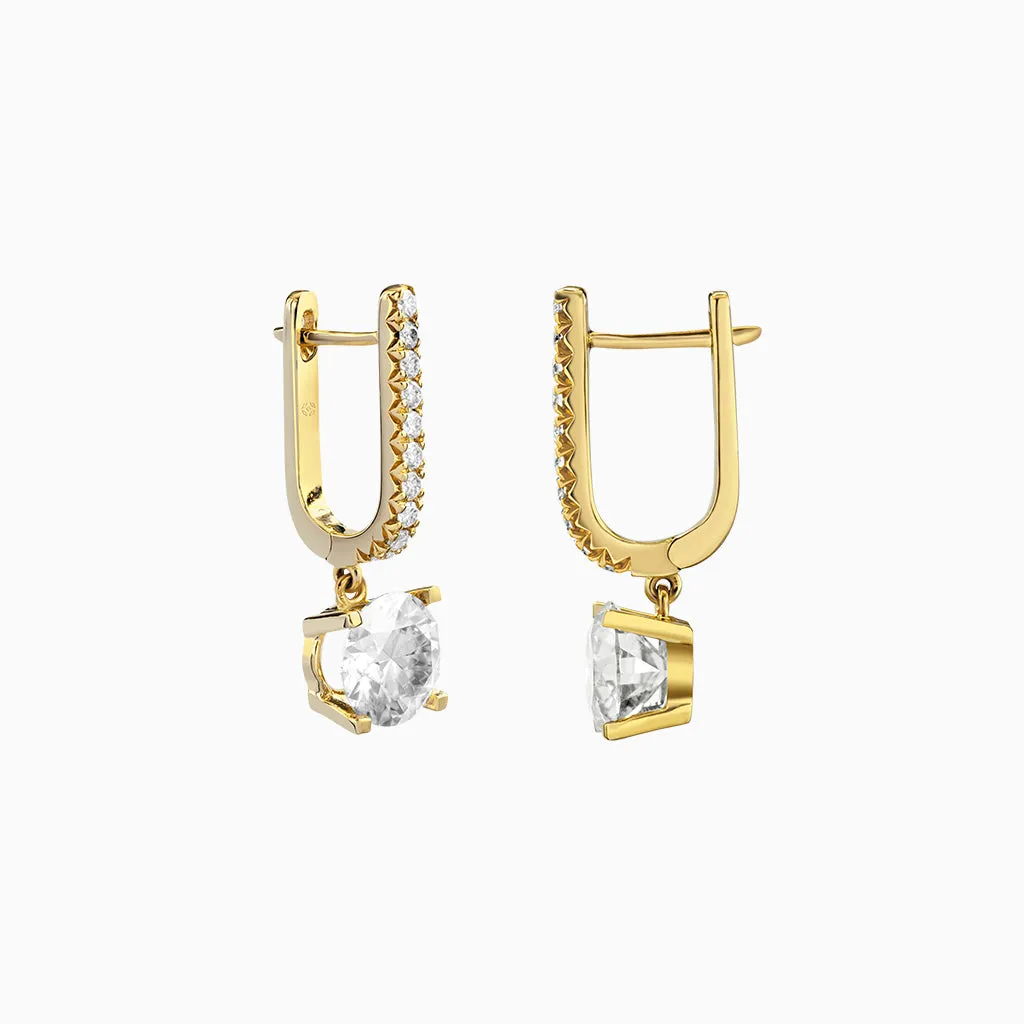 Diamond2 Solitaire Claw Set Drop Earrings