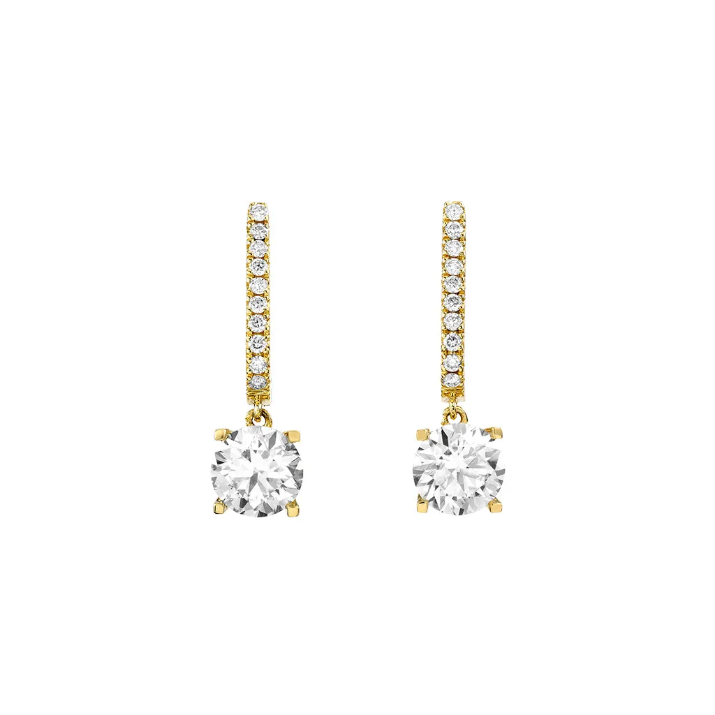 Diamond2 Solitaire Claw Set Drop Earrings