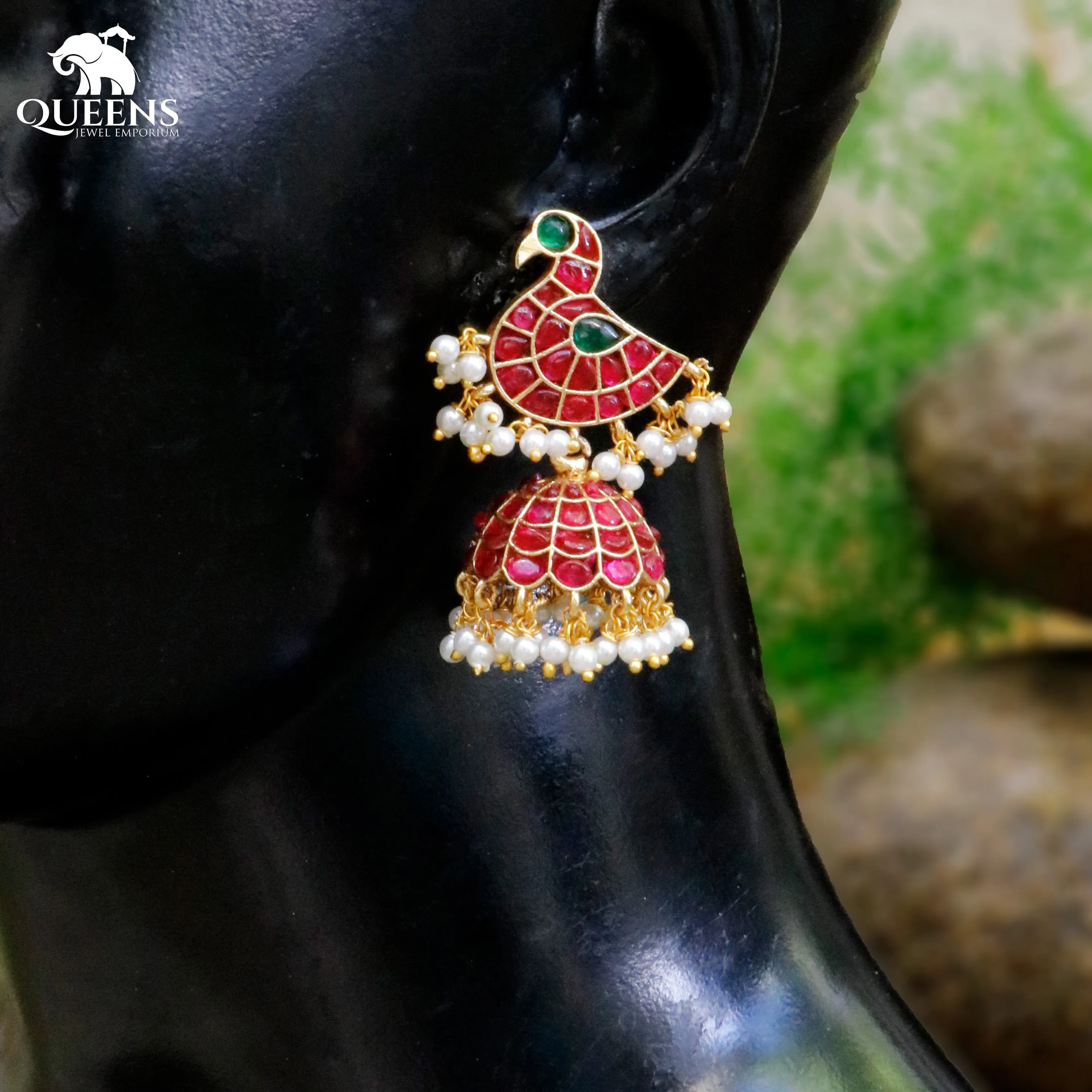 DITHARA PEACOCK JHUMKA