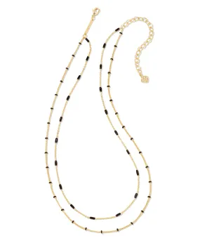 Dottie Multi Strand Necklace in Gold/Black