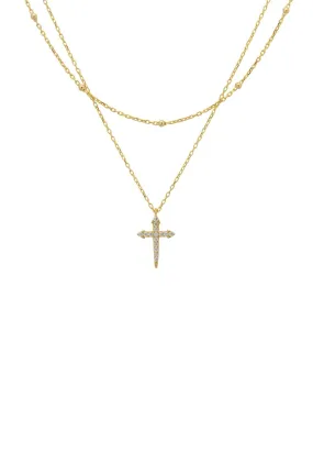 Double Strand Cross Choker Gold