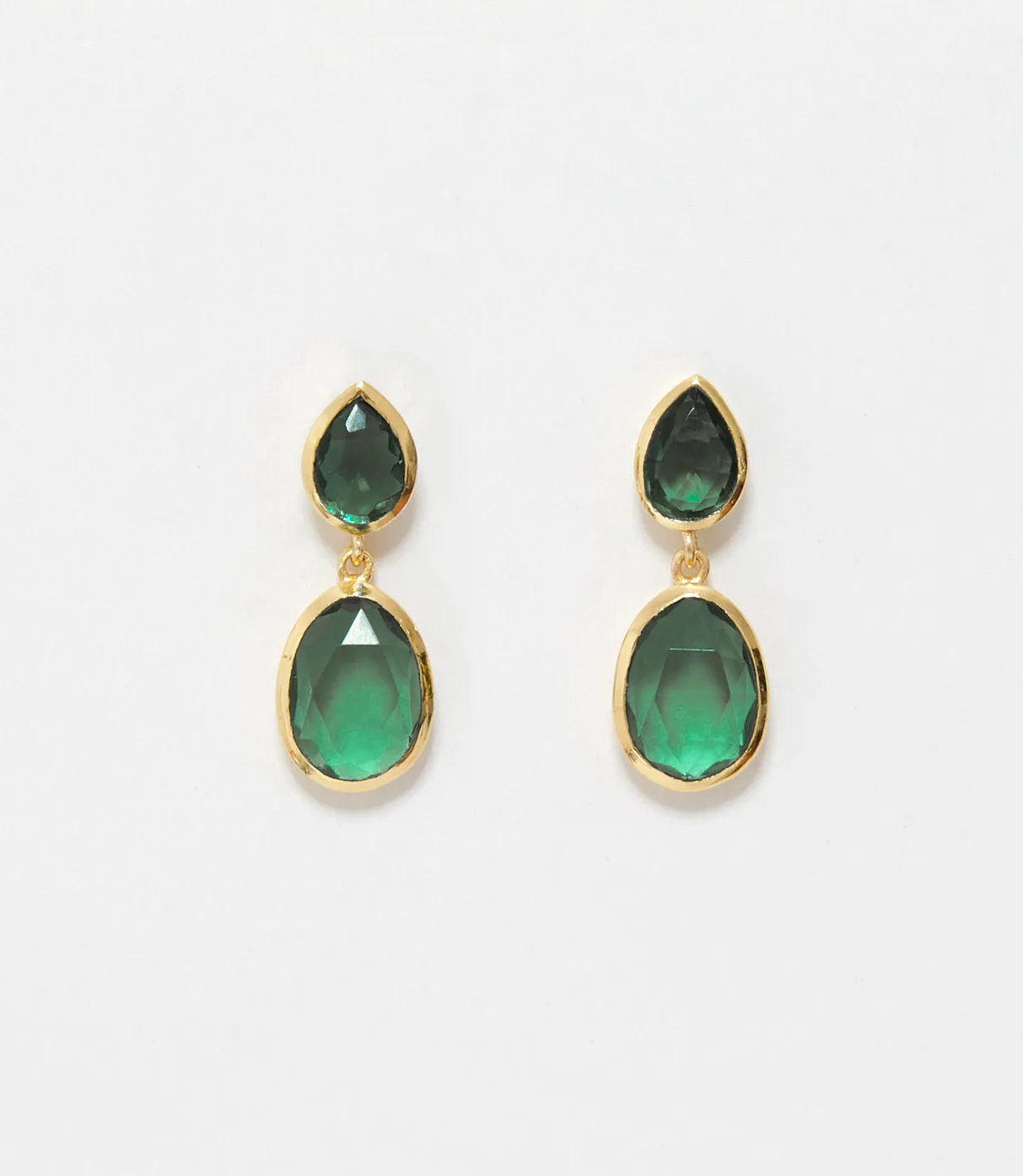 Double Teardrop Gemstone Earrings