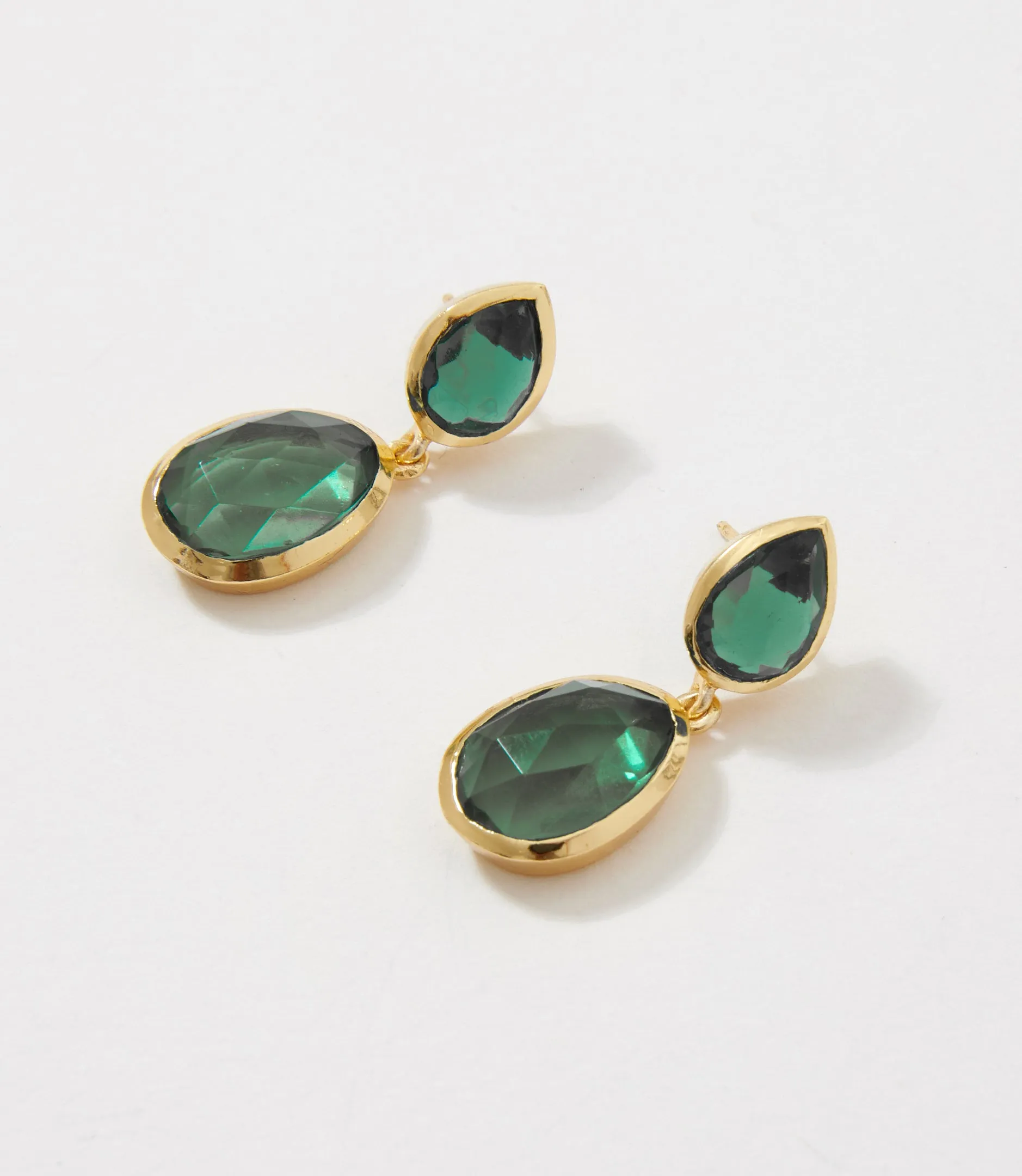 Double Teardrop Gemstone Earrings