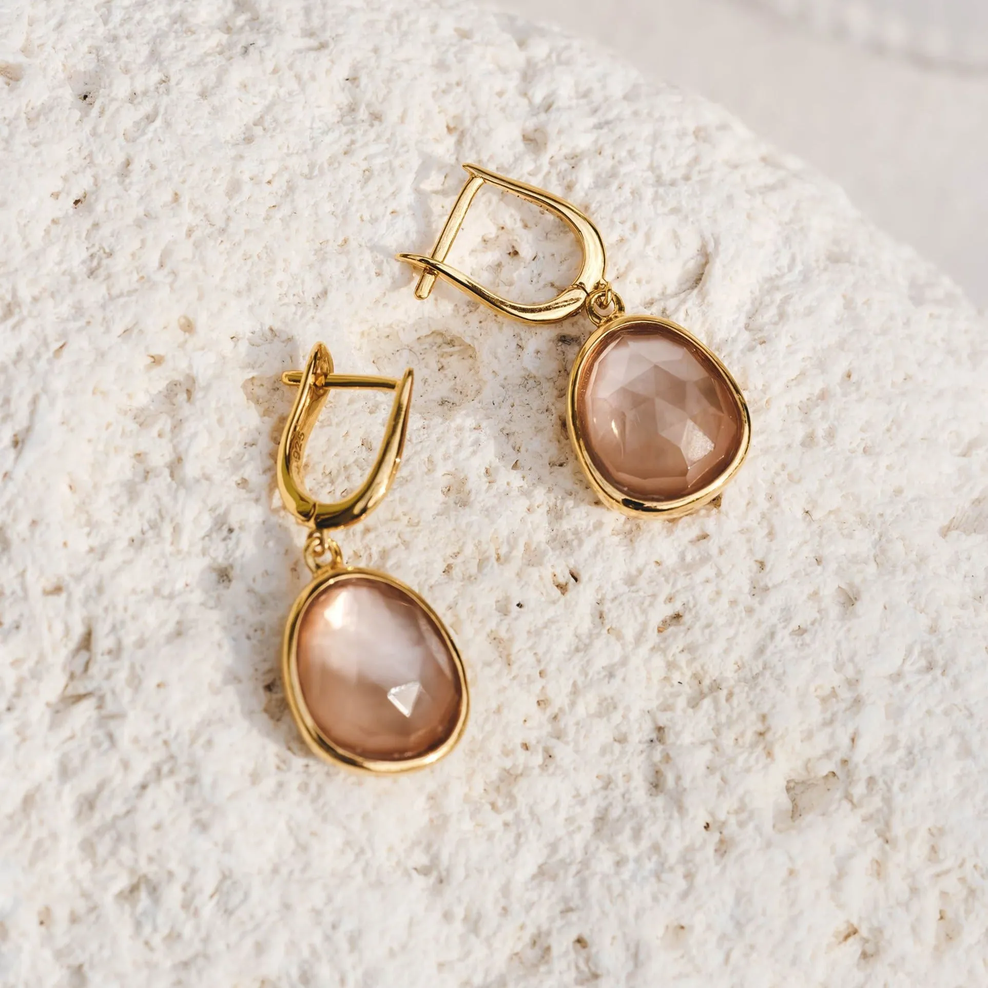 Dusty Coral Statement Earrings - Serendipity