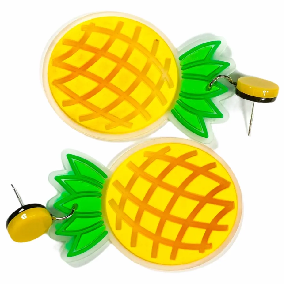 Earrings - Oversized pineapple drops