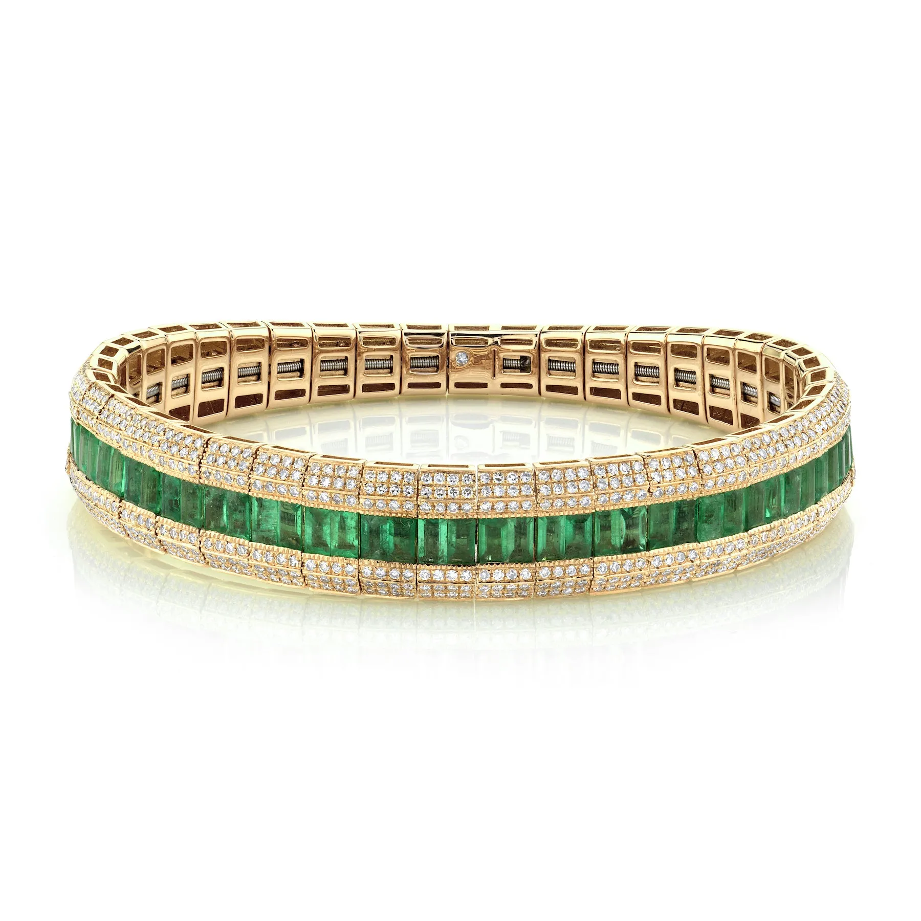 EMERALD & DIAMOND SCALES STRETCH BRACELET