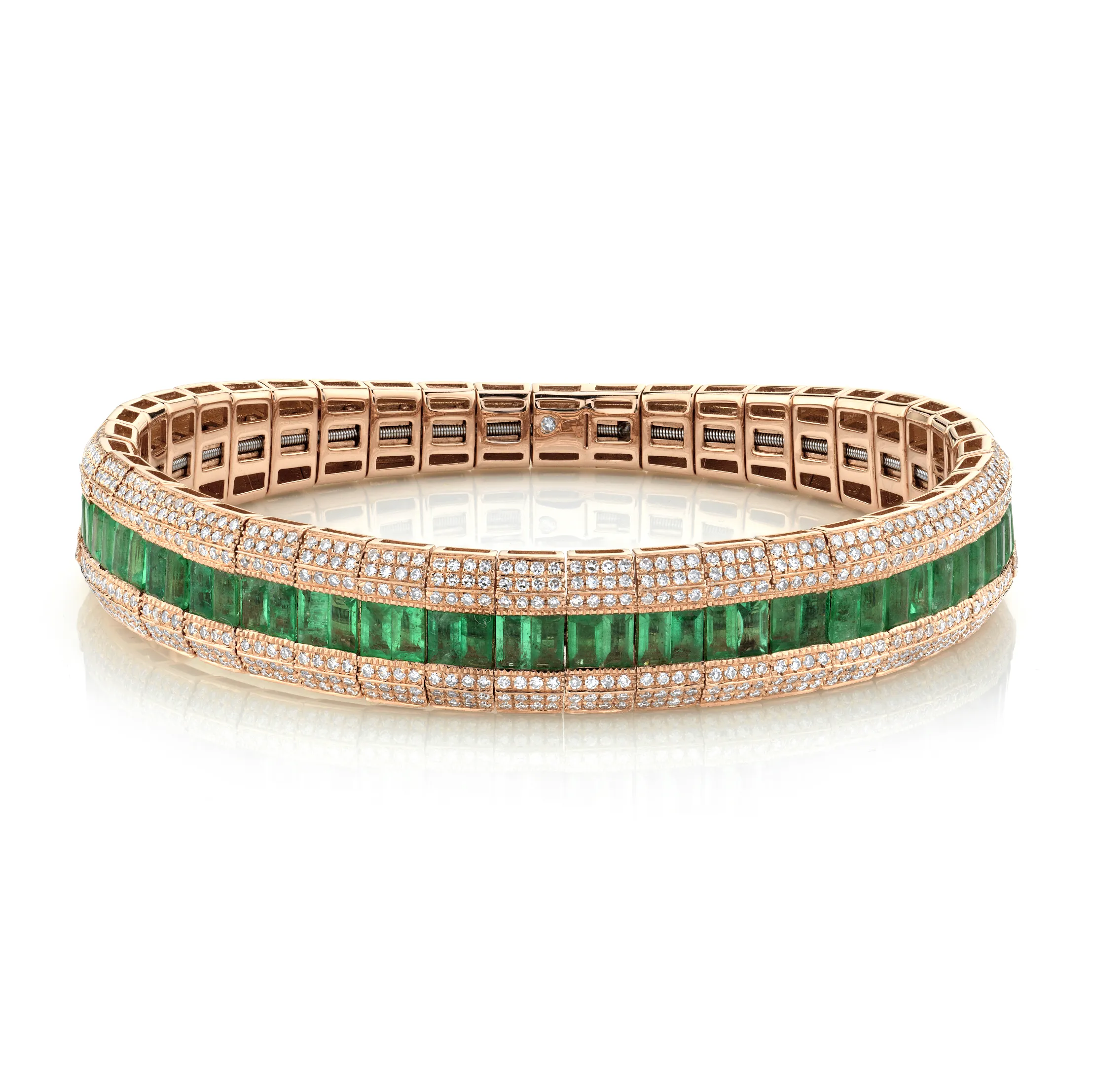 EMERALD & DIAMOND SCALES STRETCH BRACELET