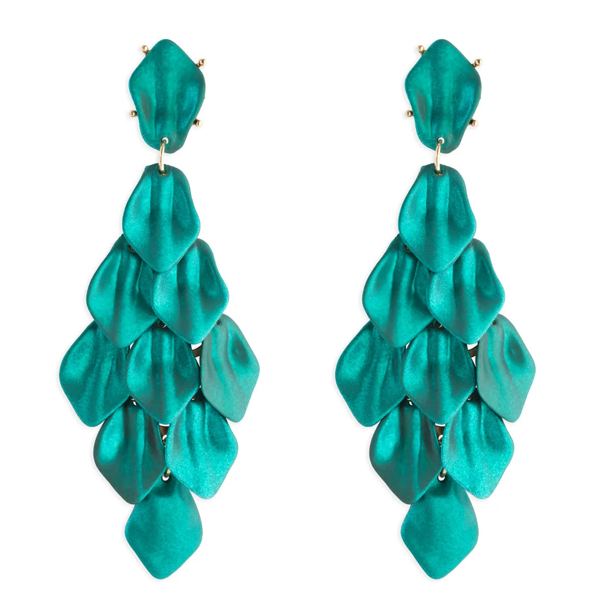 Emerald Leaves Dangle Earrings