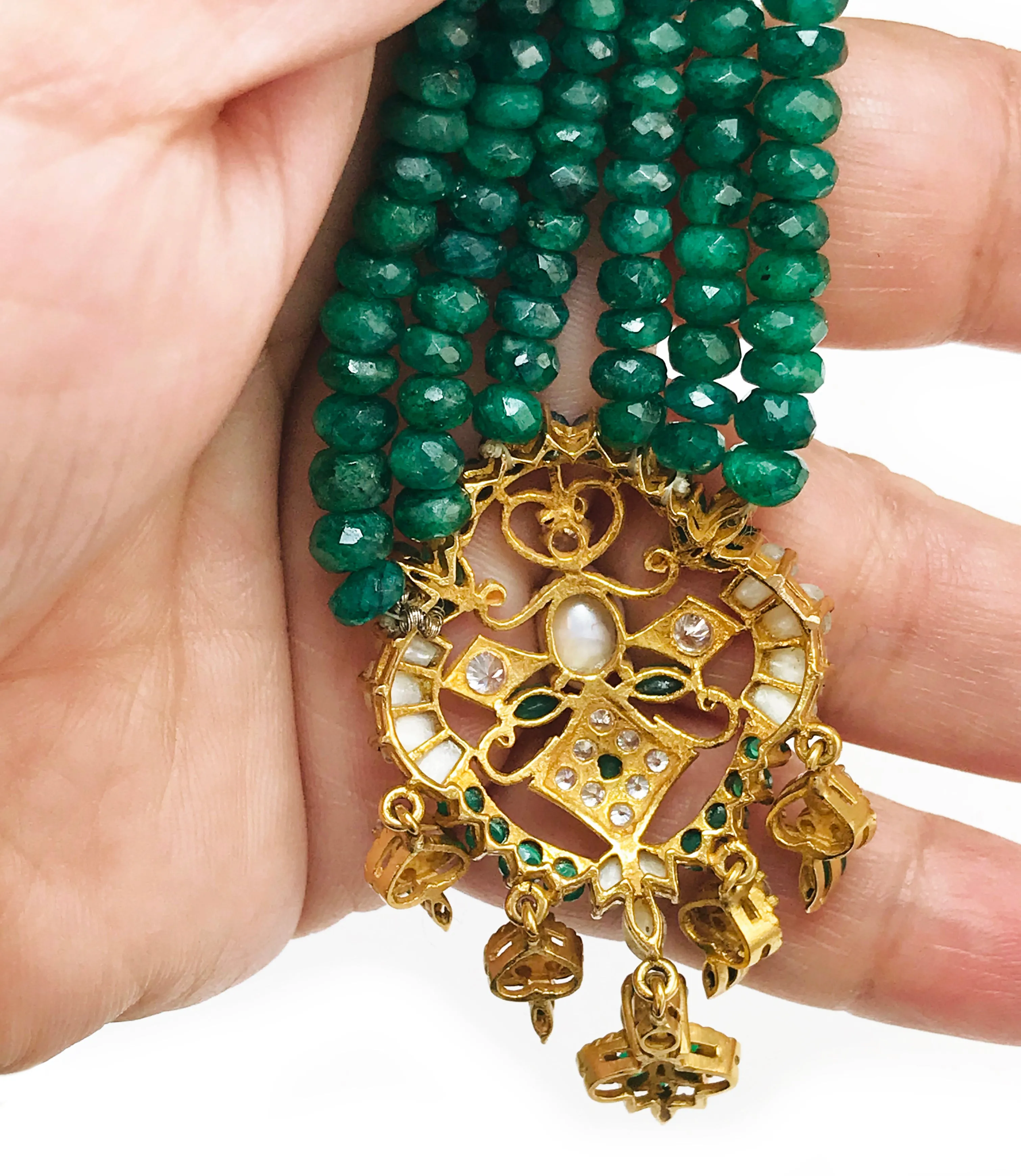 Emerald Multi-Strand Beaded Necklace