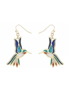 Enamel Hummingbird Earrings