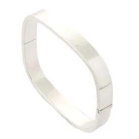 Engraved 9mm Sterling Silver TV Square Edge Bangle