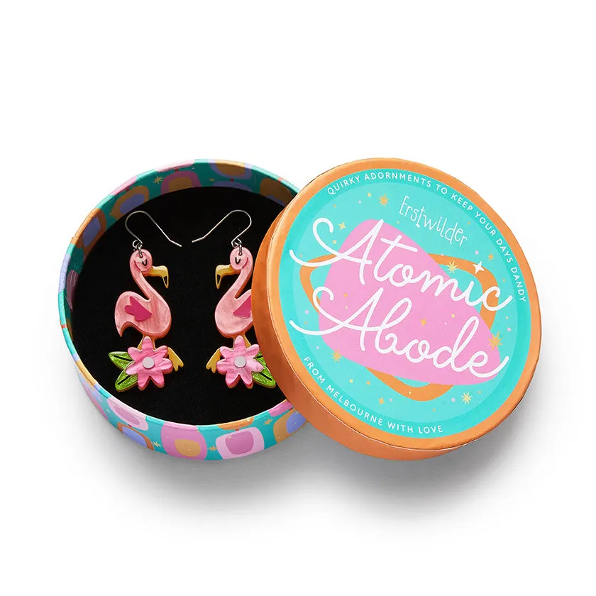 Erstwilder Atomic Abode - Let's Flamingle Drop Earrings