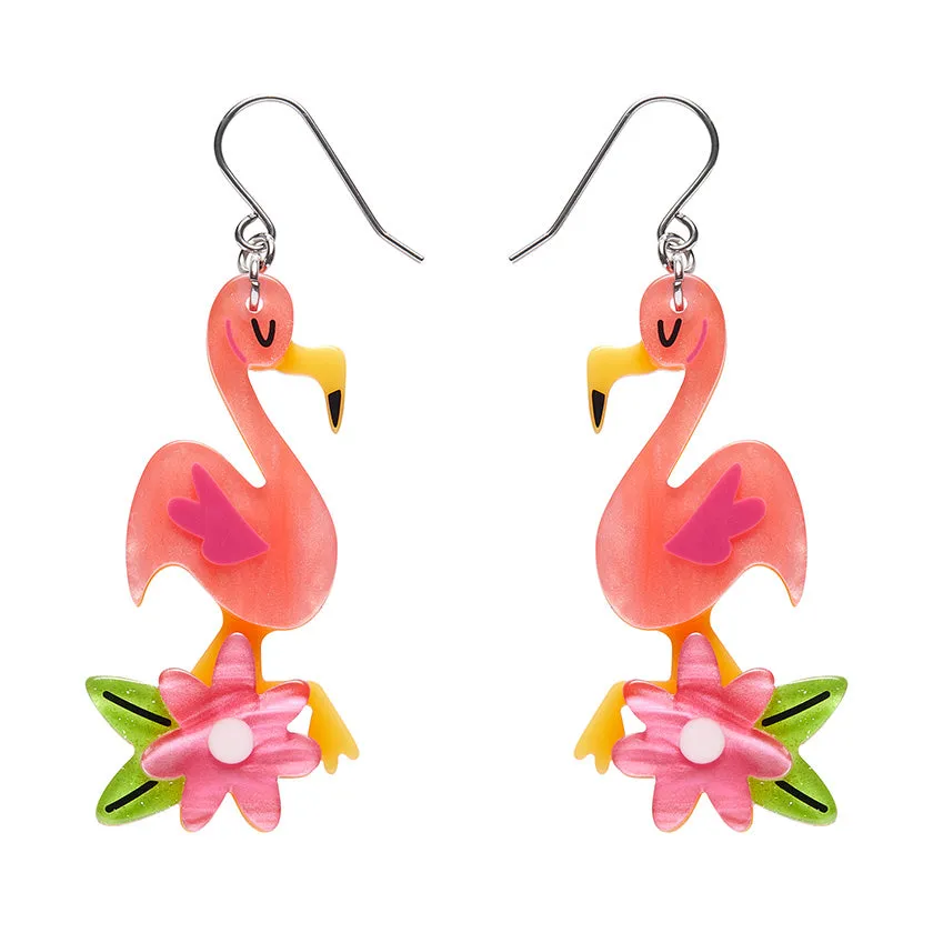 Erstwilder Atomic Abode - Let's Flamingle Drop Earrings