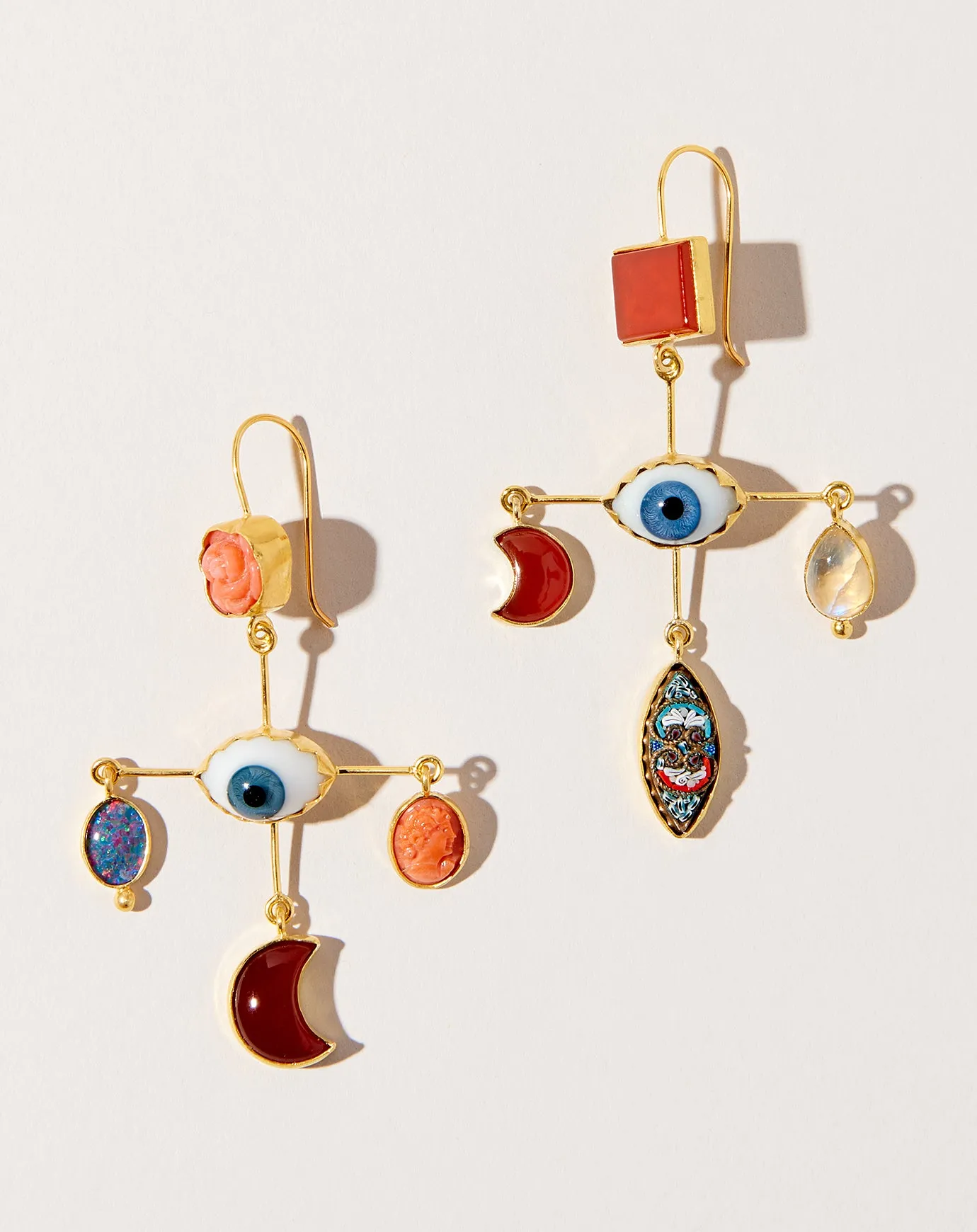 Eye Cross Drop Earrings