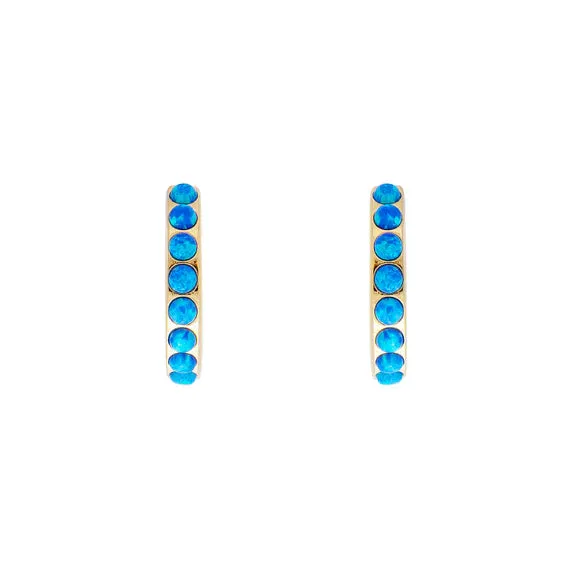 Fairley Indigo Opal Crystal Midi Hoops