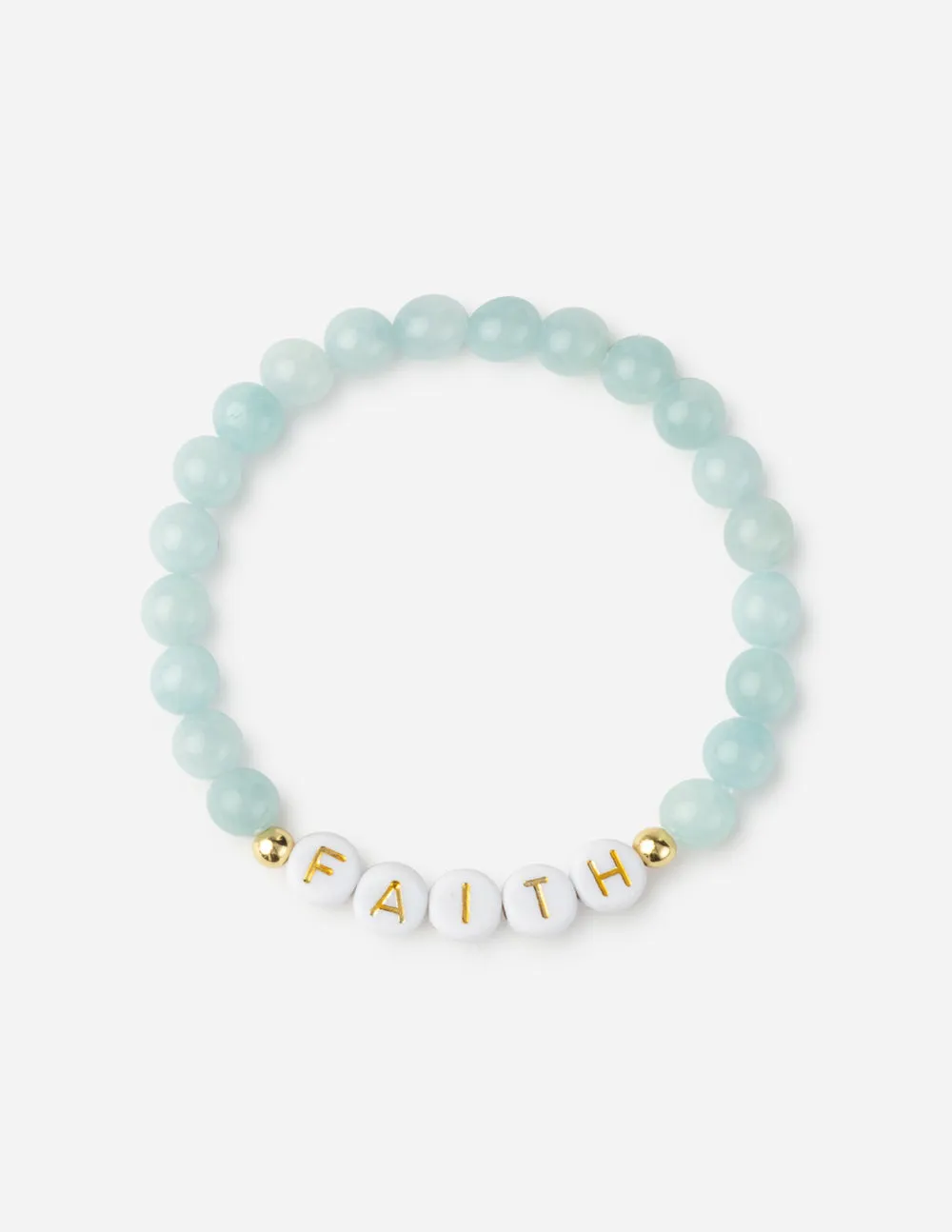 Faith Blue Letter Bracelet