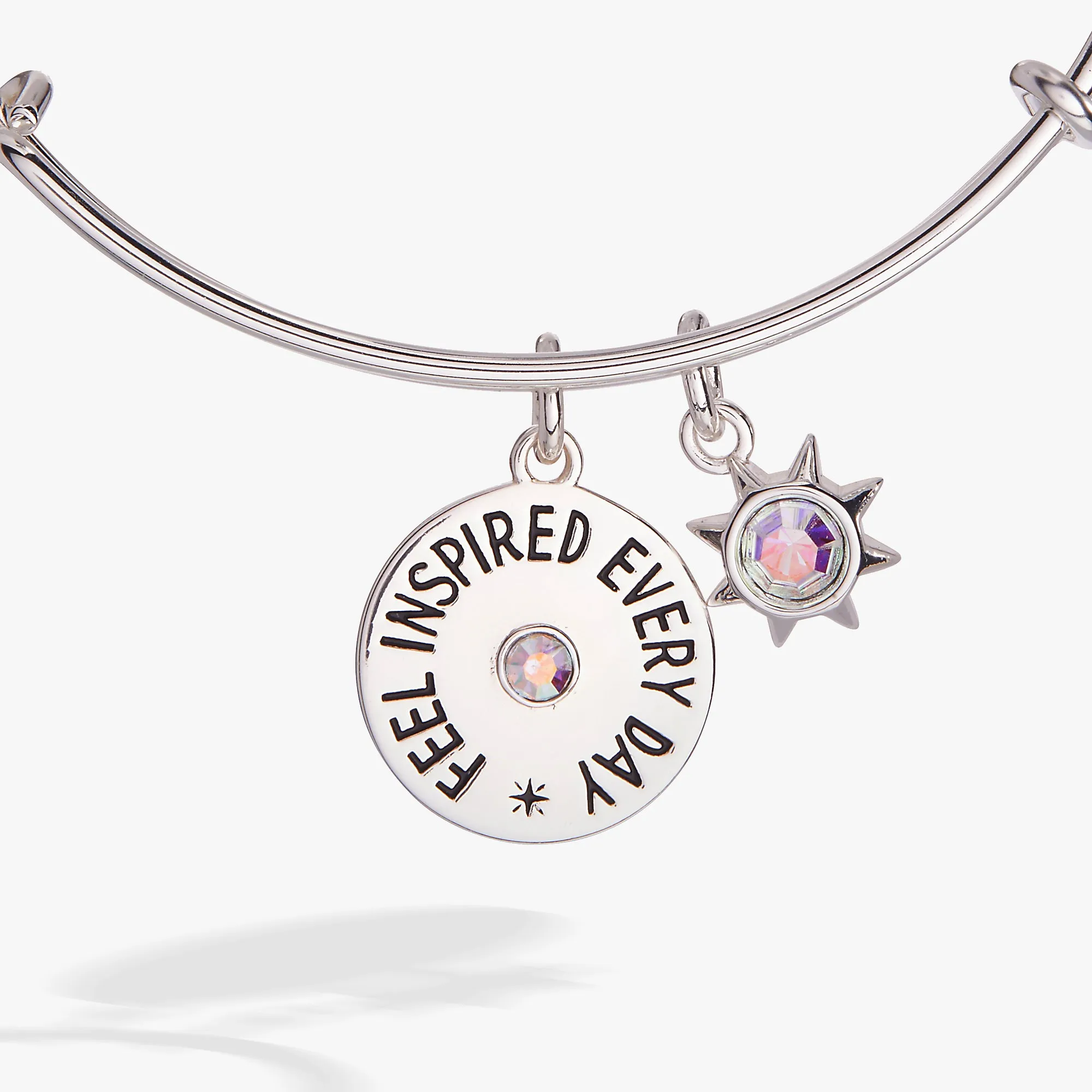 'Feel Inspired Every Day' Mantra Charm Bangle