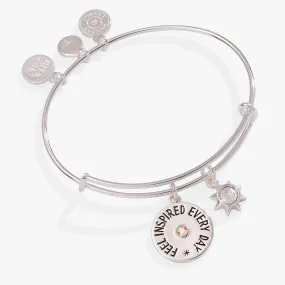 'Feel Inspired Every Day' Mantra Charm Bangle