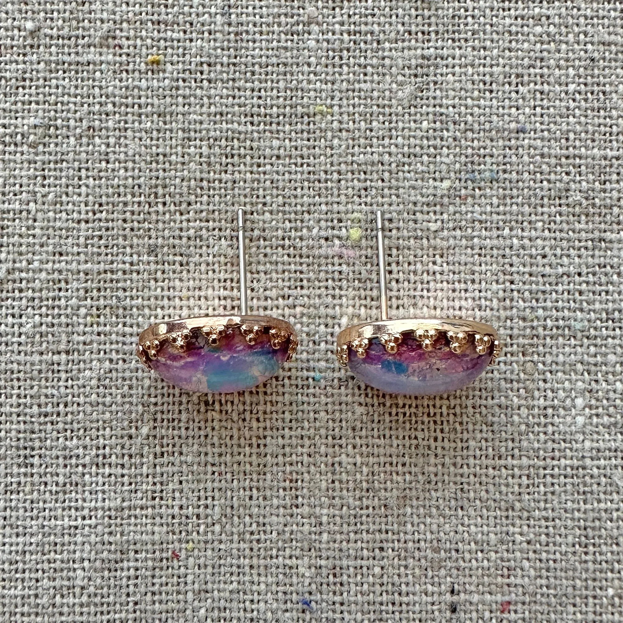 Fire Opal Crown Earrings