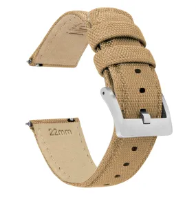 Fossil Sport Sailcloth Quick Release Khaki Tan Watch Band