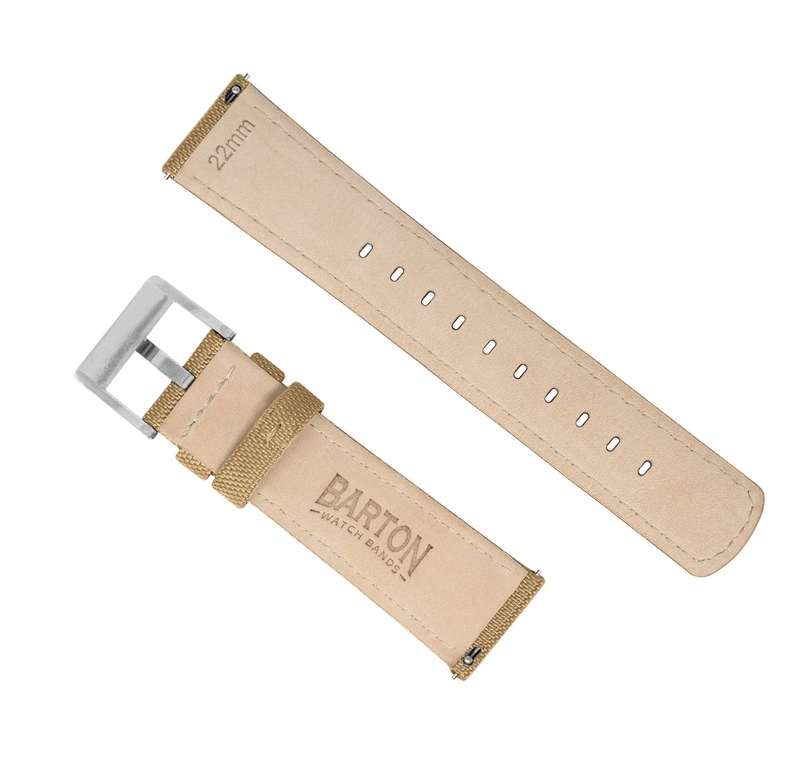 Fossil Sport Sailcloth Quick Release Khaki Tan Watch Band