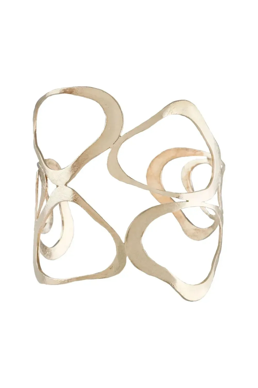 Fun Organic Shapes Gold Plated Cuff