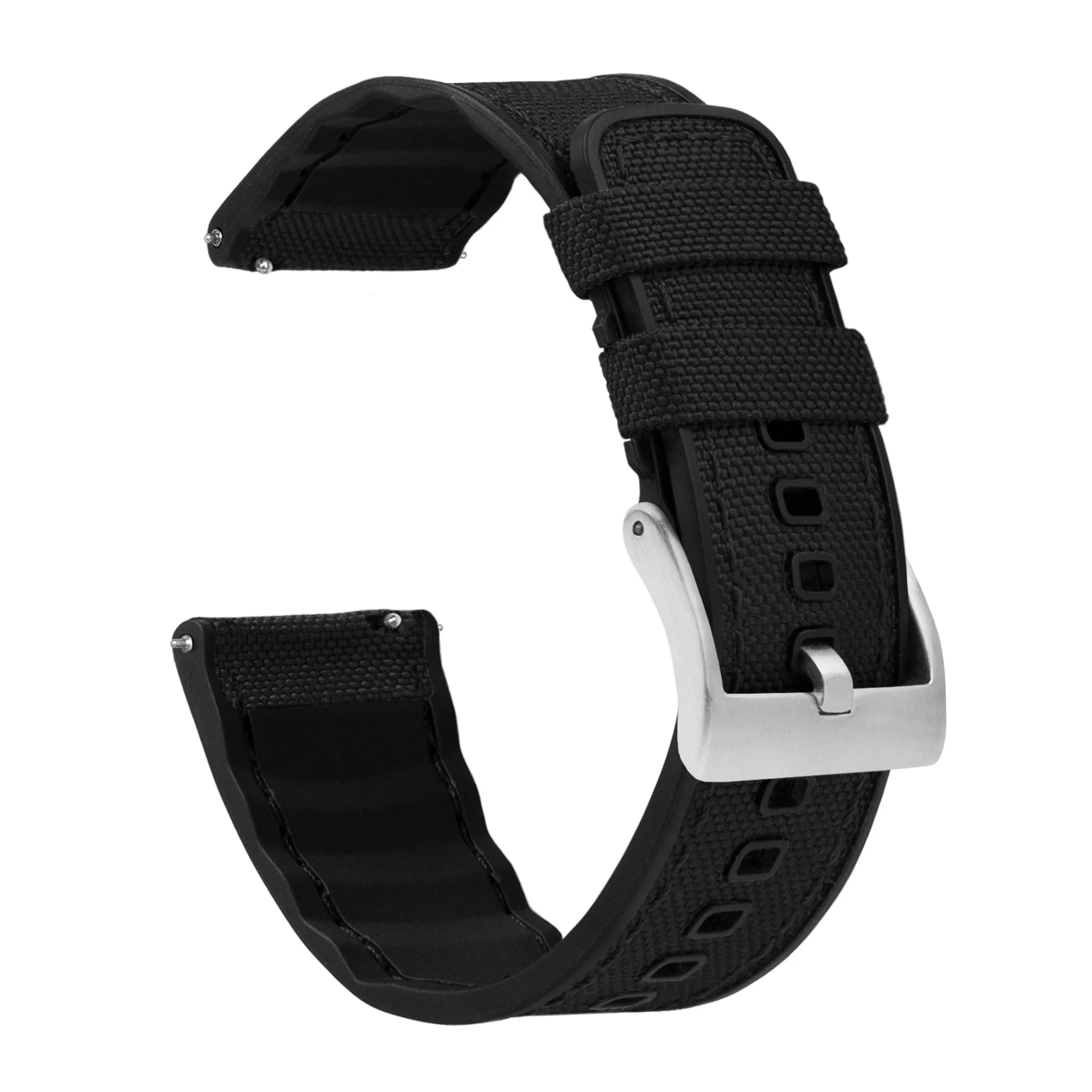 Gear Sport Cordrua Fabric Silicone Hybrid Black Watch Band