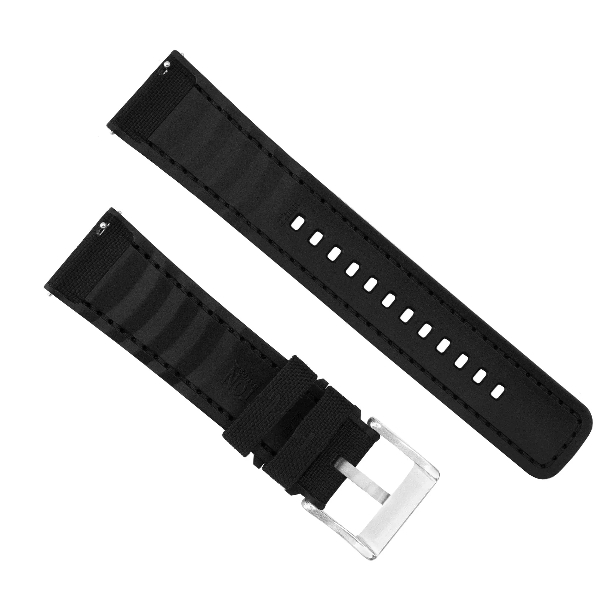 Gear Sport Cordrua Fabric Silicone Hybrid Black Watch Band