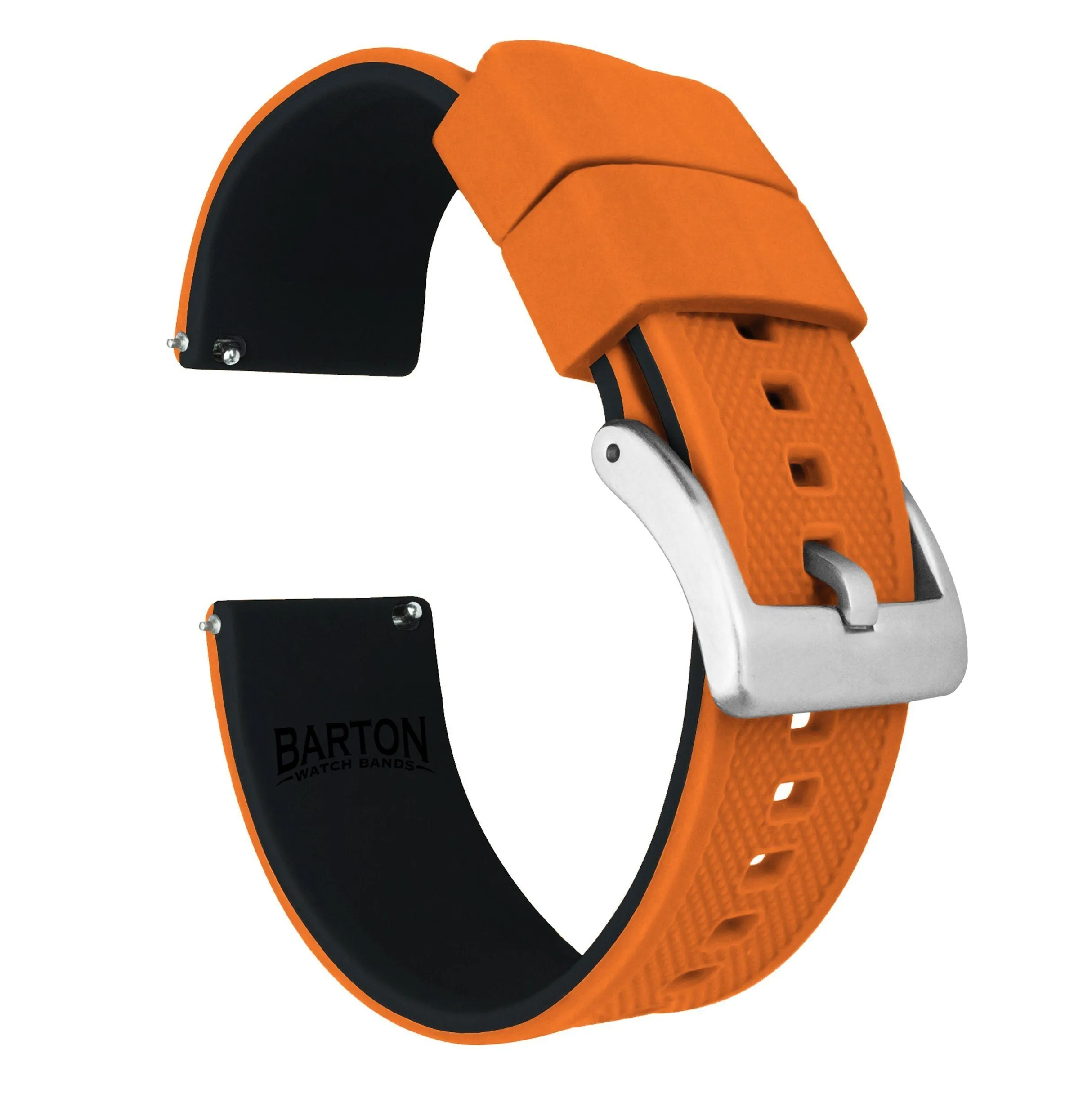 Gear Sport Elite Silicone Pumpkin Orange Top Black Bottom Watch Band