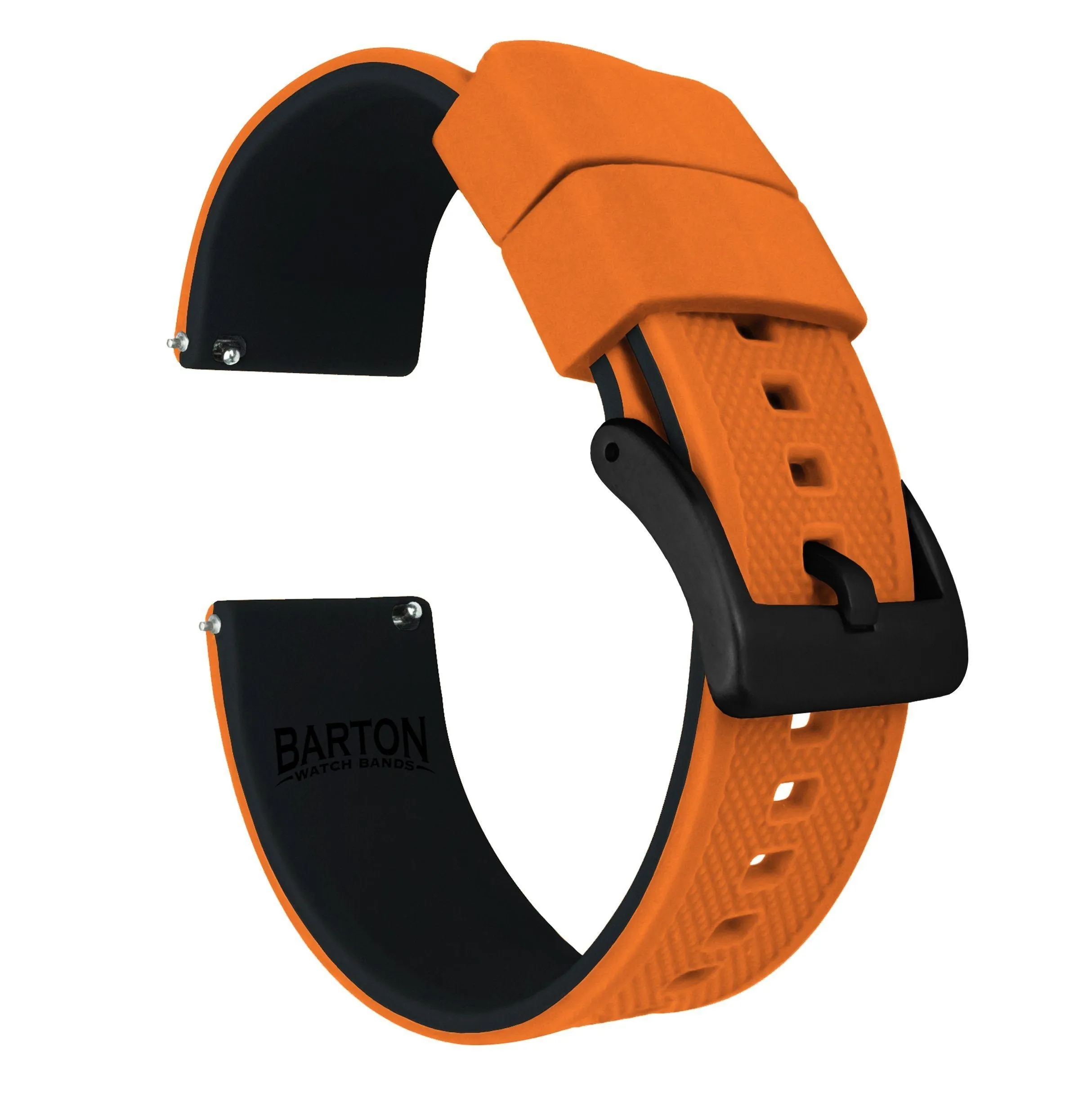 Gear Sport Elite Silicone Pumpkin Orange Top Black Bottom Watch Band